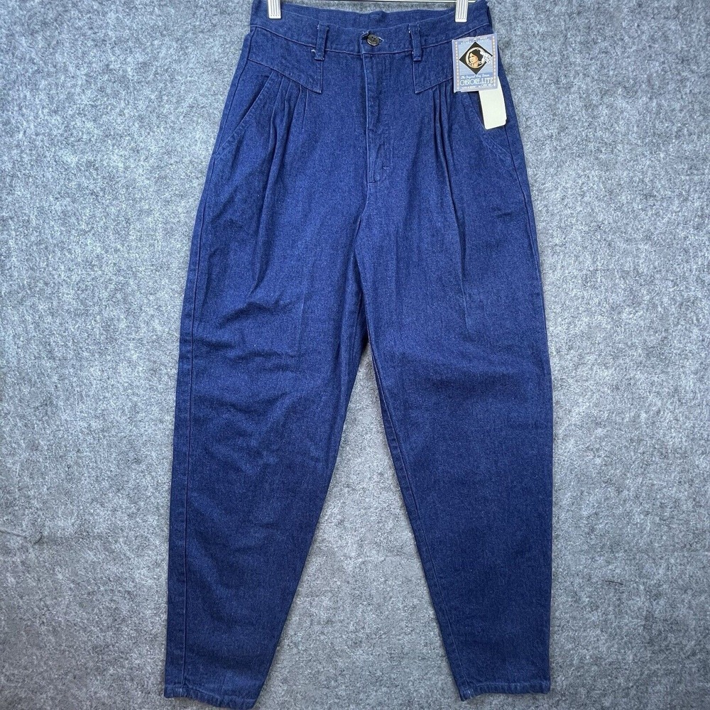 Vintage Cherokee Lite Jeans Women 8 High Waist Baggy Barrel Taper Pocketless 80s